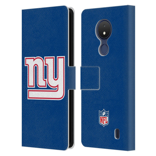 NFL New York Giants Logo Plain Leather Book Wallet Case Cover For Nokia C21