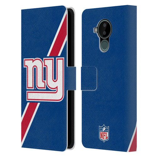 NFL New York Giants Logo Stripes Leather Book Wallet Case Cover For Nokia C30