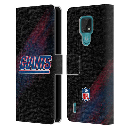 NFL New York Giants Logo Blur Leather Book Wallet Case Cover For Motorola Moto E7