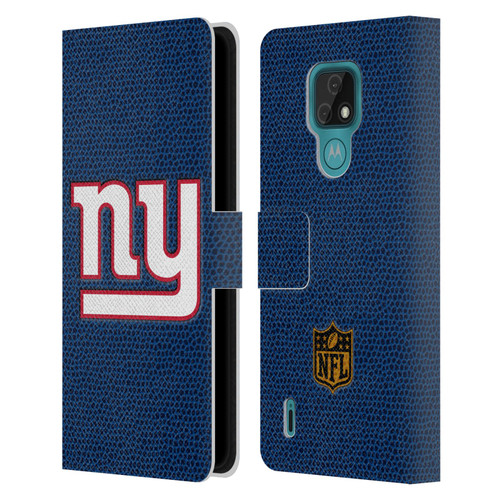 NFL New York Giants Logo Football Leather Book Wallet Case Cover For Motorola Moto E7