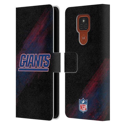 NFL New York Giants Logo Blur Leather Book Wallet Case Cover For Motorola Moto E7 Plus