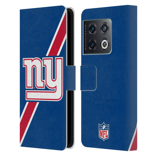 NFL New York Giants Logo Stripes Leather Book Wallet Case Cover For OnePlus 10 Pro