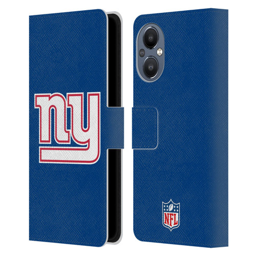 NFL New York Giants Logo Plain Leather Book Wallet Case Cover For OnePlus Nord N20 5G