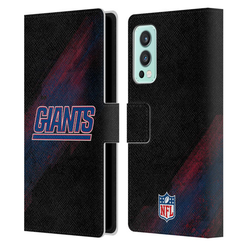 NFL New York Giants Logo Blur Leather Book Wallet Case Cover For OnePlus Nord 2 5G