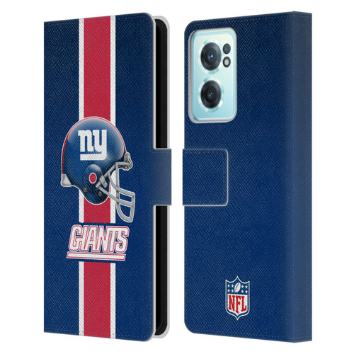 NFL New York Giants Logo Helmet Leather Book Wallet Case Cover For OnePlus Nord CE 2 5G