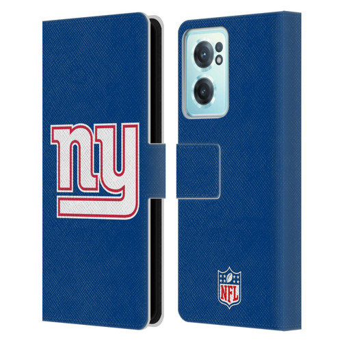 NFL New York Giants Logo Plain Leather Book Wallet Case Cover For OnePlus Nord CE 2 5G
