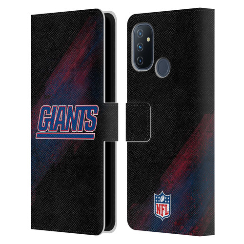 NFL New York Giants Logo Blur Leather Book Wallet Case Cover For OnePlus Nord N100