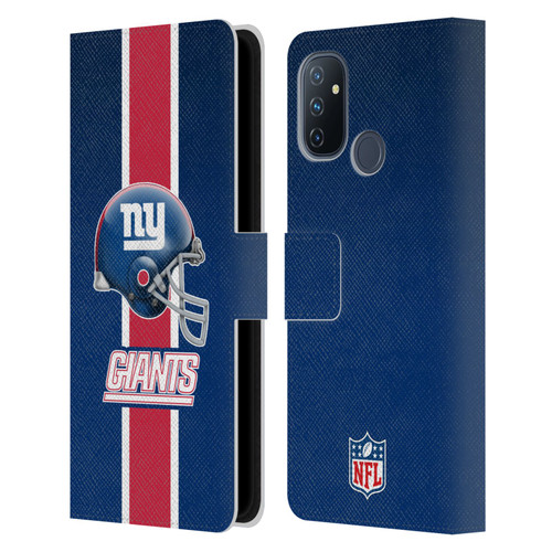 NFL New York Giants Logo Helmet Leather Book Wallet Case Cover For OnePlus Nord N100