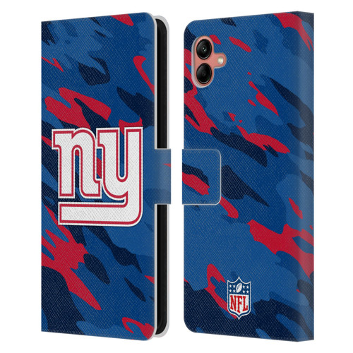 NFL New York Giants Logo Camou Leather Book Wallet Case Cover For Samsung Galaxy A04 (2022)