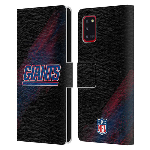 NFL New York Giants Logo Blur Leather Book Wallet Case Cover For Samsung Galaxy A31 (2020)