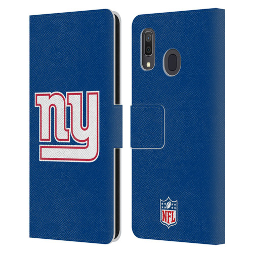 NFL New York Giants Logo Plain Leather Book Wallet Case Cover For Samsung Galaxy A33 5G (2022)