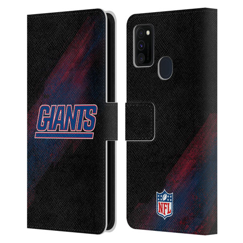 NFL New York Giants Logo Blur Leather Book Wallet Case Cover For Samsung Galaxy M30s (2019)/M21 (2020)