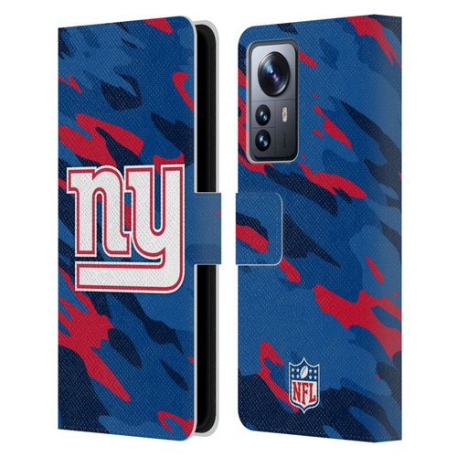 NFL New York Giants Logo Camou Leather Book Wallet Case Cover For Xiaomi 12 Pro