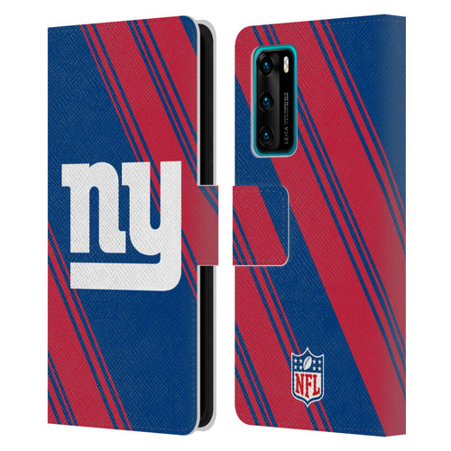 NFL New York Giants Artwork Stripes Leather Book Wallet Case Cover For Huawei P40 5G