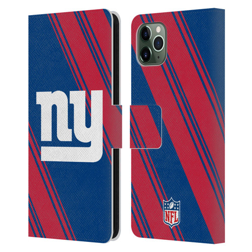 NFL New York Giants Artwork Stripes Leather Book Wallet Case Cover For Apple iPhone 11 Pro Max