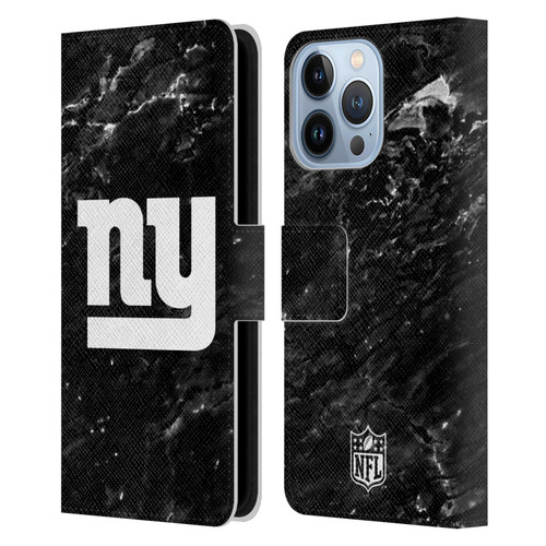 NFL New York Giants Artwork Marble Leather Book Wallet Case Cover For Apple iPhone 13 Pro