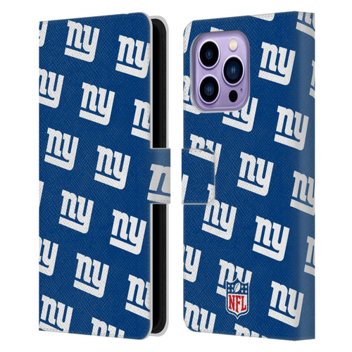 NFL New York Giants Artwork Patterns Leather Book Wallet Case Cover For Apple iPhone 14 Pro Max