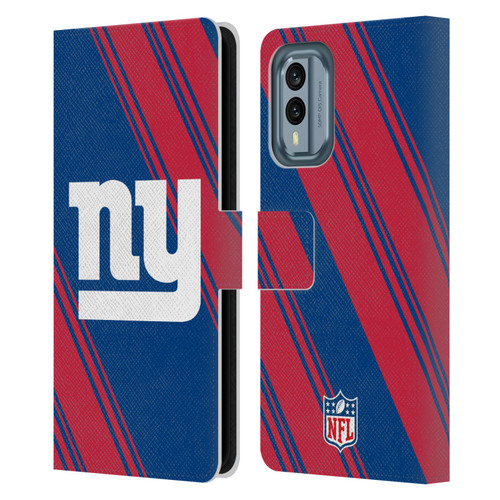 NFL New York Giants Artwork Stripes Leather Book Wallet Case Cover For Nokia X30
