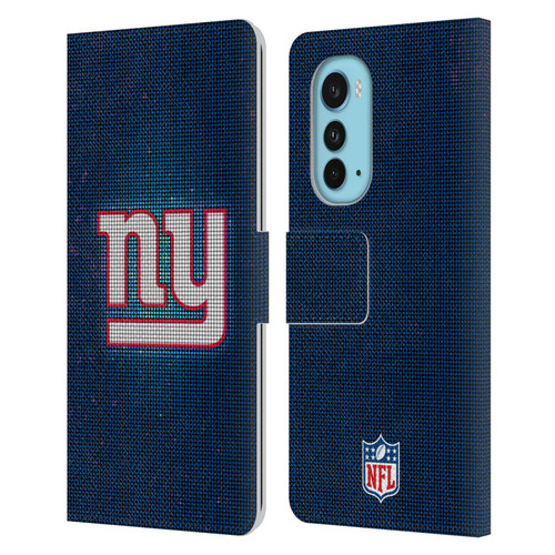 NFL New York Giants Artwork LED Leather Book Wallet Case Cover For Motorola Edge (2022)