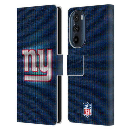 NFL New York Giants Artwork LED Leather Book Wallet Case Cover For Motorola Edge 30