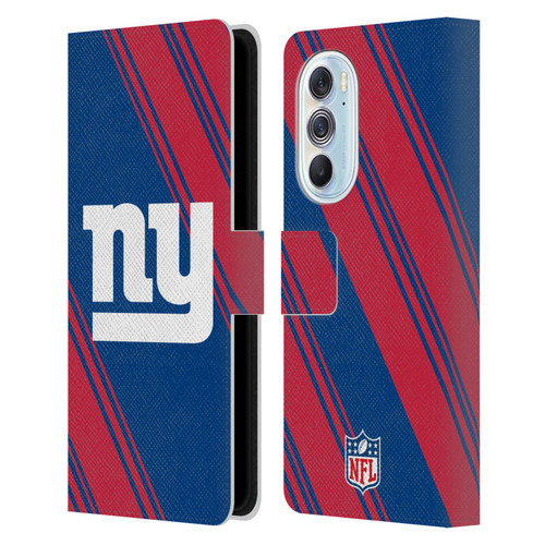 NFL New York Giants Artwork Stripes Leather Book Wallet Case Cover For Motorola Edge X30