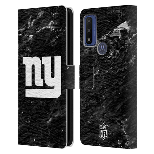 NFL New York Giants Artwork Marble Leather Book Wallet Case Cover For Motorola G Pure