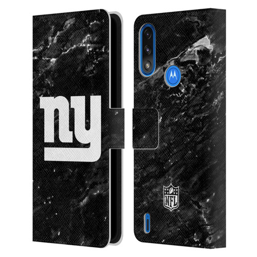 NFL New York Giants Artwork Marble Leather Book Wallet Case Cover For Motorola Moto E7 Power / Moto E7i Power