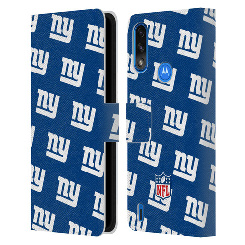 NFL New York Giants Artwork Patterns Leather Book Wallet Case Cover For Motorola Moto E7 Power / Moto E7i Power