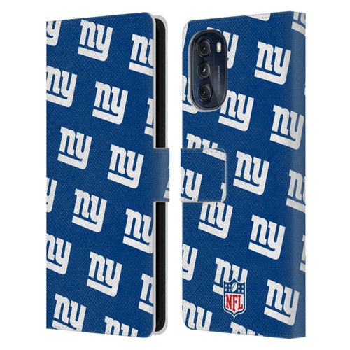 NFL New York Giants Artwork Patterns Leather Book Wallet Case Cover For Motorola Moto G (2022)