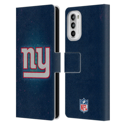 NFL New York Giants Artwork LED Leather Book Wallet Case Cover For Motorola Moto G52