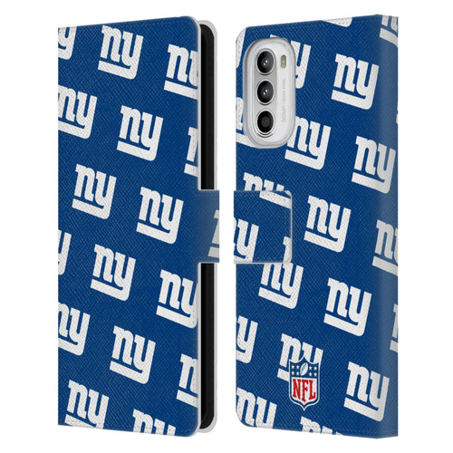 NFL New York Giants Artwork Patterns Leather Book Wallet Case Cover For Motorola Moto G52