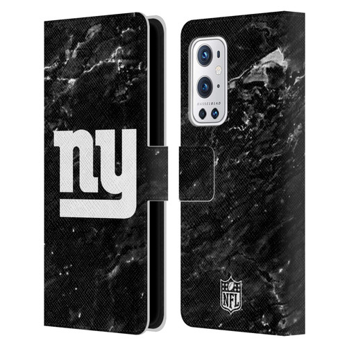 NFL New York Giants Artwork Marble Leather Book Wallet Case Cover For OnePlus 9 Pro