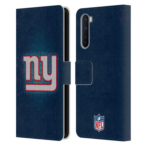 NFL New York Giants Artwork LED Leather Book Wallet Case Cover For OnePlus Nord 5G