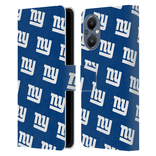 NFL New York Giants Artwork Patterns Leather Book Wallet Case Cover For OnePlus Nord N20 5G