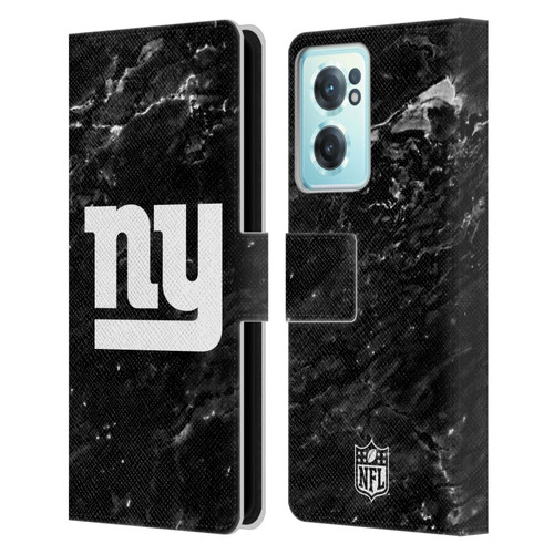 NFL New York Giants Artwork Marble Leather Book Wallet Case Cover For OnePlus Nord CE 2 5G