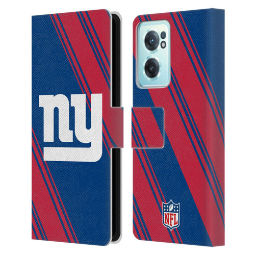 NFL New York Giants Artwork Stripes Leather Book Wallet Case Cover For OnePlus Nord CE 2 5G