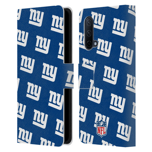 NFL New York Giants Artwork Patterns Leather Book Wallet Case Cover For OnePlus Nord CE 5G