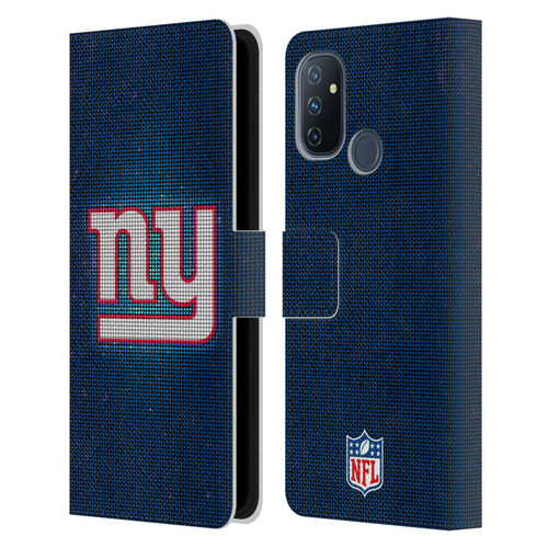 NFL New York Giants Artwork LED Leather Book Wallet Case Cover For OnePlus Nord N100