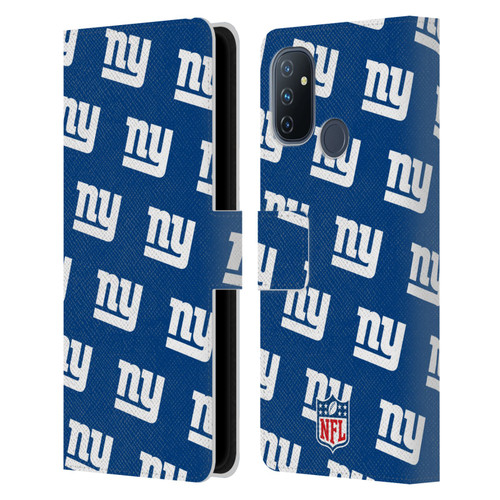 NFL New York Giants Artwork Patterns Leather Book Wallet Case Cover For OnePlus Nord N100