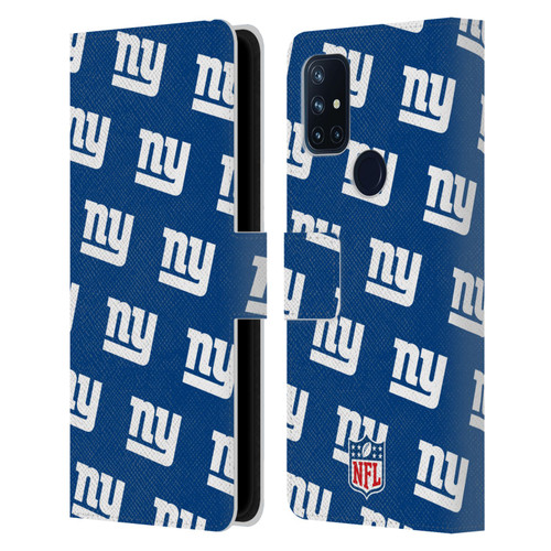 NFL New York Giants Artwork Patterns Leather Book Wallet Case Cover For OnePlus Nord N10 5G