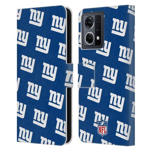 NFL New York Giants Artwork Patterns Leather Book Wallet Case Cover For OPPO Reno8 4G