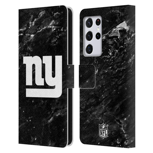 NFL New York Giants Artwork Marble Leather Book Wallet Case Cover For Samsung Galaxy S21 Ultra 5G