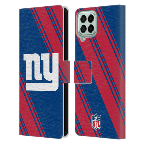 NFL New York Giants Artwork Stripes Leather Book Wallet Case Cover For Samsung Galaxy M33 (2022)