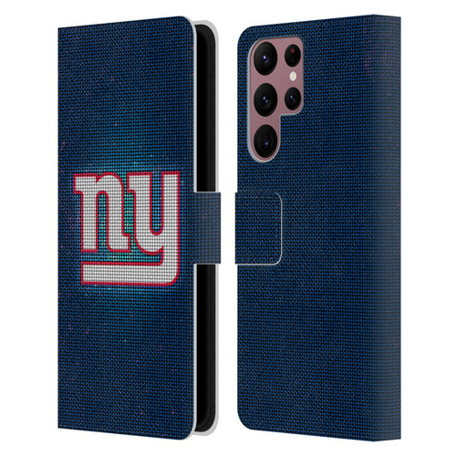 NFL New York Giants Artwork LED Leather Book Wallet Case Cover For Samsung Galaxy S22 Ultra 5G
