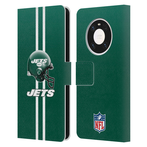 NFL New York Jets Logo Helmet Leather Book Wallet Case Cover For Huawei Mate 40 Pro 5G