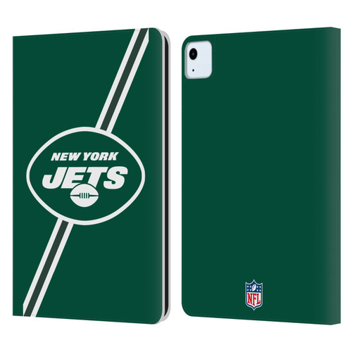 NFL New York Jets Logo Stripes Leather Book Wallet Case Cover For Apple iPad Air 2020 / 2022