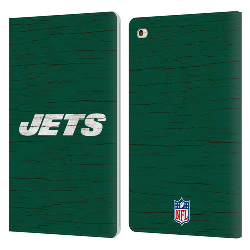 NFL New York Jets Logo Distressed Look Leather Book Wallet Case Cover For Apple iPad mini 4