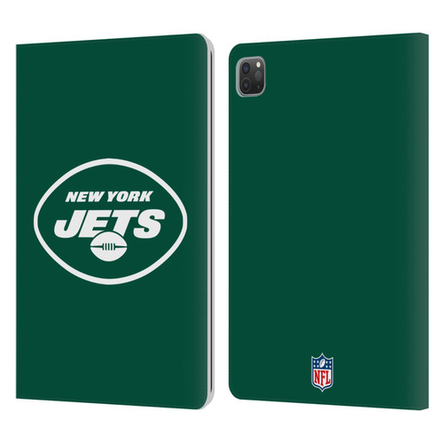 NFL New York Jets Logo Plain Leather Book Wallet Case Cover For Apple iPad Pro 11 2020 / 2021 / 2022