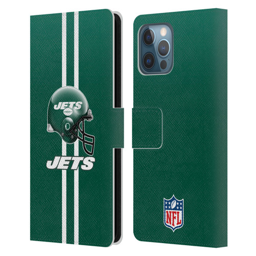 NFL New York Jets Logo Helmet Leather Book Wallet Case Cover For Apple iPhone 12 Pro Max