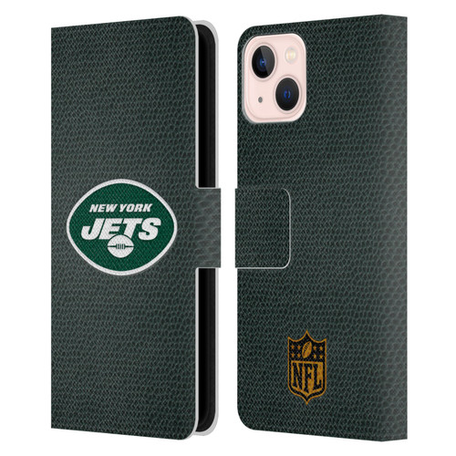 NFL New York Jets Logo Football Leather Book Wallet Case Cover For Apple iPhone 13